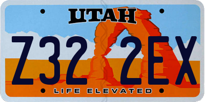 UT license plate Z322EX