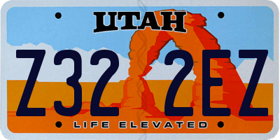 UT license plate Z322EZ