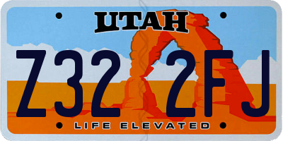 UT license plate Z322FJ
