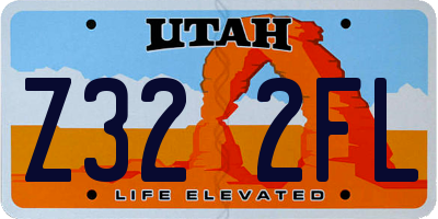 UT license plate Z322FL
