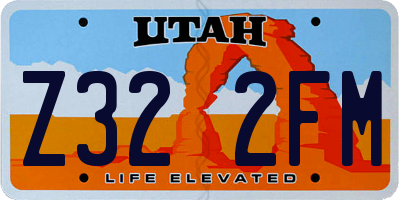 UT license plate Z322FM