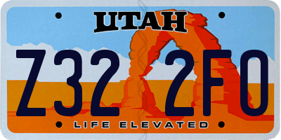 UT license plate Z322FO