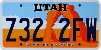 UT license plate Z322FW