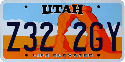 UT license plate Z322GY