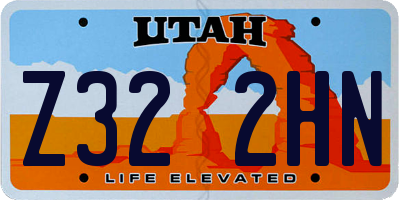 UT license plate Z322HN
