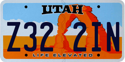UT license plate Z322IN