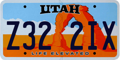 UT license plate Z322IX