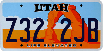 UT license plate Z322JB