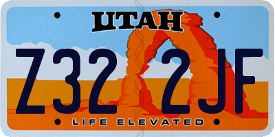 UT license plate Z322JF