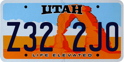 UT license plate Z322JO