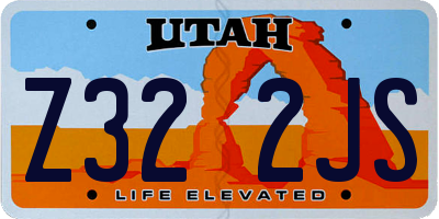 UT license plate Z322JS