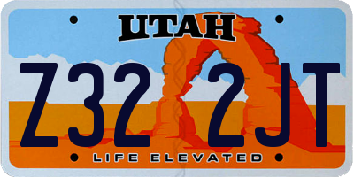 UT license plate Z322JT
