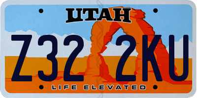 UT license plate Z322KU