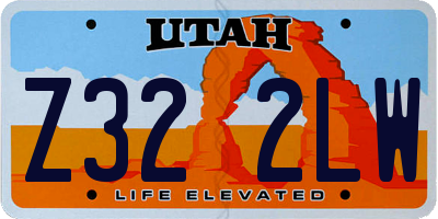 UT license plate Z322LW