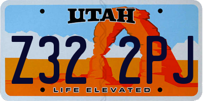 UT license plate Z322PJ