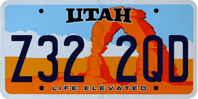 UT license plate Z322QD