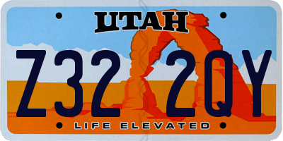 UT license plate Z322QY