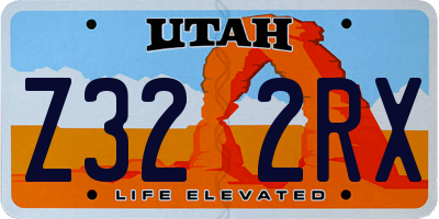 UT license plate Z322RX