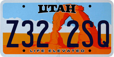 UT license plate Z322SQ