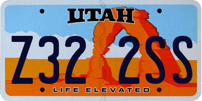 UT license plate Z322SS