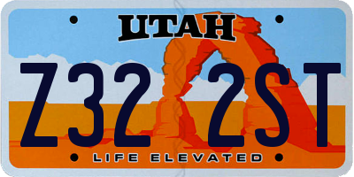 UT license plate Z322ST