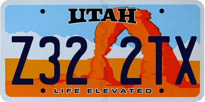 UT license plate Z322TX