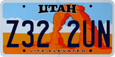 UT license plate Z322UN