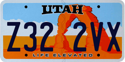 UT license plate Z322VX