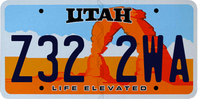 UT license plate Z322WA