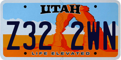 UT license plate Z322WN