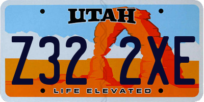 UT license plate Z322XE