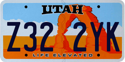 UT license plate Z322YK