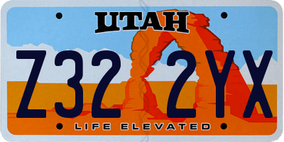 UT license plate Z322YX