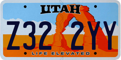 UT license plate Z322YY