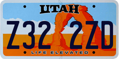 UT license plate Z322ZD