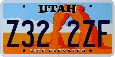 UT license plate Z322ZF