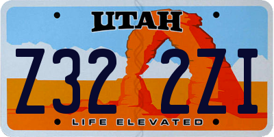 UT license plate Z322ZI
