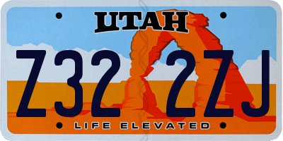 UT license plate Z322ZJ