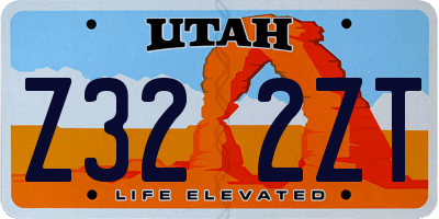 UT license plate Z322ZT