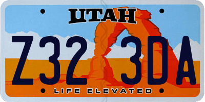 UT license plate Z323DA