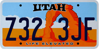 UT license plate Z323JF