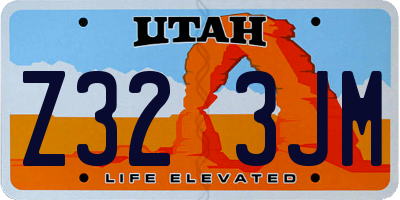 UT license plate Z323JM