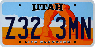 UT license plate Z323MN