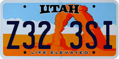 UT license plate Z323SI