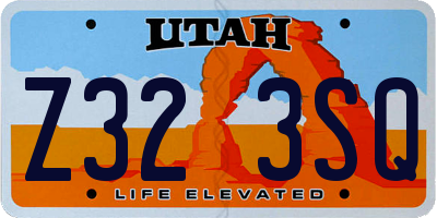 UT license plate Z323SQ