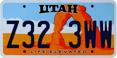 UT license plate Z323WW