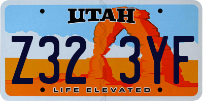 UT license plate Z323YF