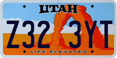 UT license plate Z323YT