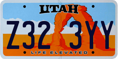 UT license plate Z323YY