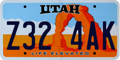 UT license plate Z324AK